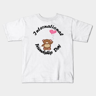 Teddy Love Friendship Day Kids T-Shirt